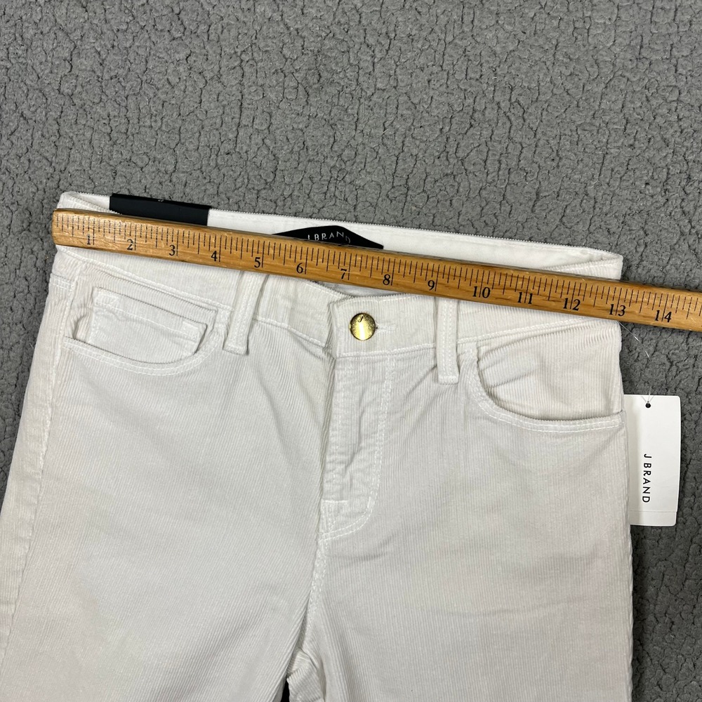 J Brand Selena Bootcut Corduroy Pants Moonbeam White Mid Rise Crop - Picture 13 of 16